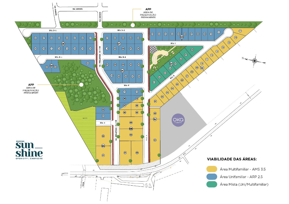 Ilustração da planta do empreendimento Sunshine Open City Campeche